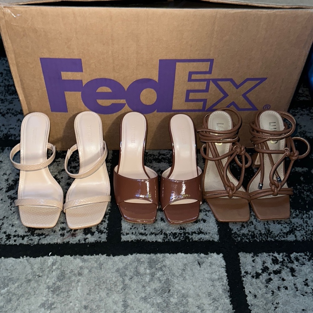 Two Forever 21 Heels & One EGO brand Heel